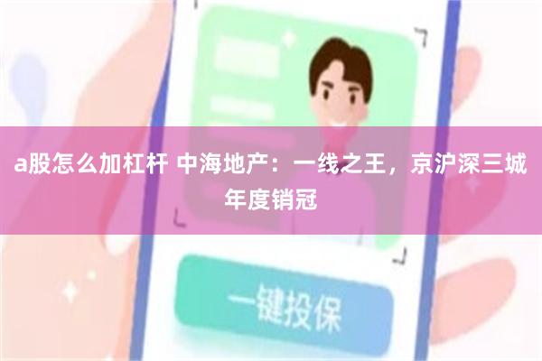 a股怎么加杠杆 中海地产：一线之王，京沪深三城年度销冠