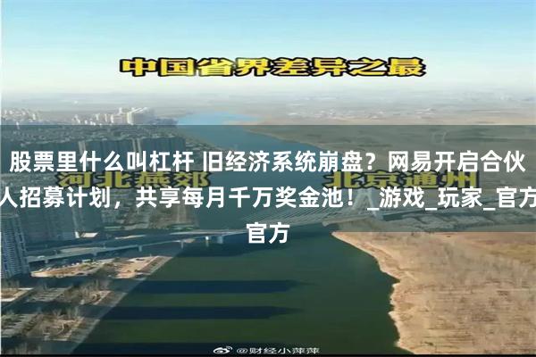 股票里什么叫杠杆 旧经济系统崩盘？网易开启合伙人招募计划，共享每月千万奖金池！_游戏_玩家_官方