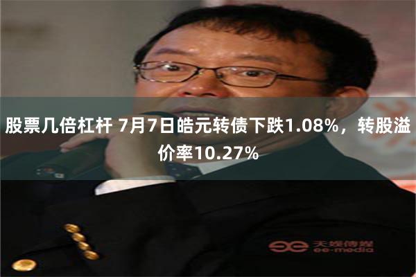 股票几倍杠杆 7月7日皓元转债下跌1.08%，转股溢价率10.27%