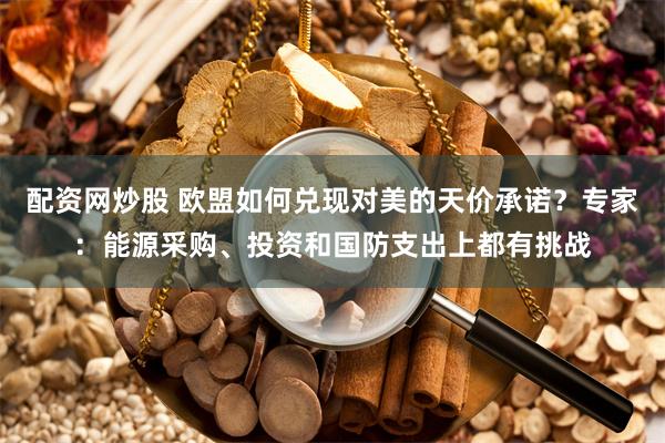 配资网炒股 欧盟如何兑现对美的天价承诺？专家：能源采购、投资和国防支出上都有挑战